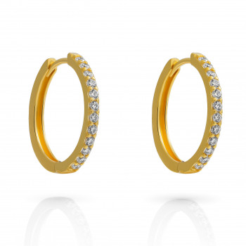 Orphelia® 'Fay' Women's Sterling Silver Hoop Earrings - Gold ZO-7557/G
