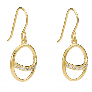 'Amaliada' Women's Sterling Silver Drop Earrings - Gold ZO-7572