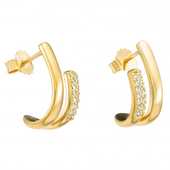 Orphelia® 'Emily' Women's Sterling Silver Drop Earrings - Gold ZO-7581/G