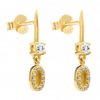 Orphelia® 'Lily' Women's Sterling Silver Drop Earrings - Gold ZO-7582/G