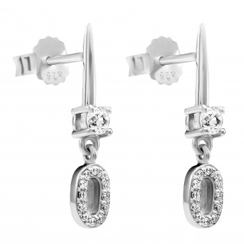 Orphelia® 'Lily' Women's Sterling Silver Drop Earrings - Silver ZO-7582