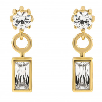Orphelia® 'Madelyn' Women's Sterling Silver Drop Earrings - Gold ZO-7583/G