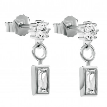 Orphelia® 'Madelyn' Women's Sterling Silver Drop Earrings - Silver ZO-7583