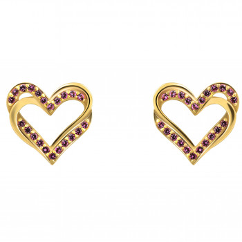 Orphelia® 'Cecilia' Women's Sterling Silver Stud Earrings - Gold ZO-7584/R