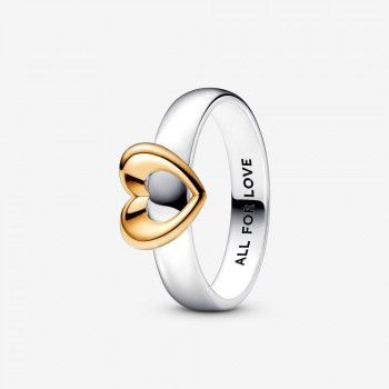 Pandora® Pandora Moments 'Radiant Heart' Women's Sterling Silver Ring - Silver/Gold 162504C00
