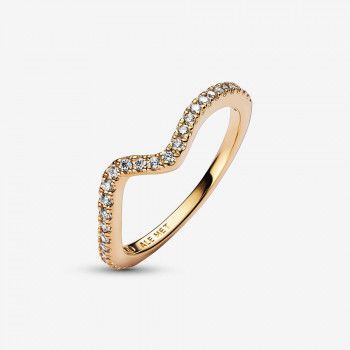 Pandora® Pandora Timeless 'Wave' Women's Gold Plated Metal Ring - Gold 162539C01