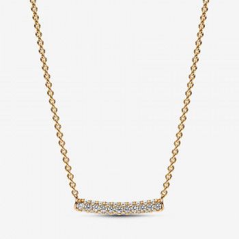 Pandora® 'Timeless Pavé' Women's Gold Plated Metal Necklace - Gold 362635C01-45