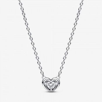 Pandora® Pandora Moments 'Radiant Heart' Women's Sterling Silver Necklace - Silver 392494C01-45
