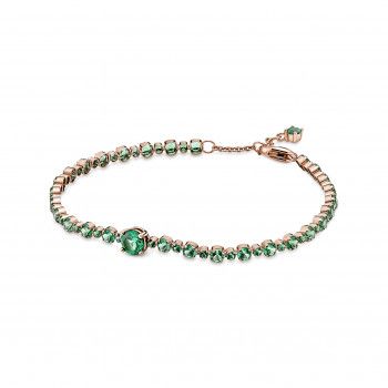 Pandora® 'Pavé Tennis' Women's Gold Plated Metal Bracelet - Rose 580044C01-18