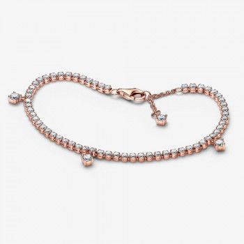 Pandora® 'Sparkling Drop' Women's Gold Plated Metal Bracelet - Rose 582401C01-16