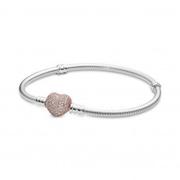Pandora® 'Pandora Icons' Women's Sterling Silver Bracelet - Silver/Rose 586292CZ-19 #1