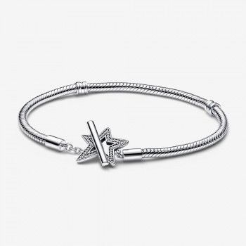 Pandora® 'Asymmetric Star' Women's Sterling Silver Bracelet - Silver 592357C01-17