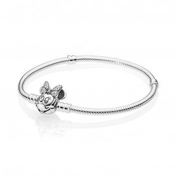 Pandora® 'Disney Mickey Mouse & Minnie Mouse' Women's Sterling Silver Bracelet - Silver 597770CZ-18