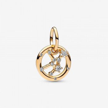 Pandora® Pandora Moments 'Zodiac Sign' Women's Gold Plated Metal Charm - Gold 762715C01