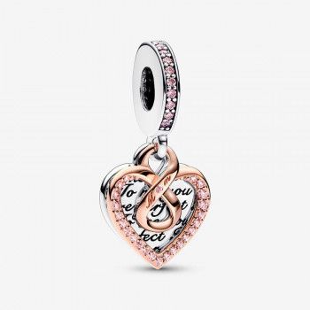 Pandora® 'Family & Friends' Women's Sterling Silver Charm - Silver/Rose 782641C01
