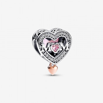 Pandora® 'Family & Friends' Women's Sterling Silver Charm - Silver/Rose 782653C01