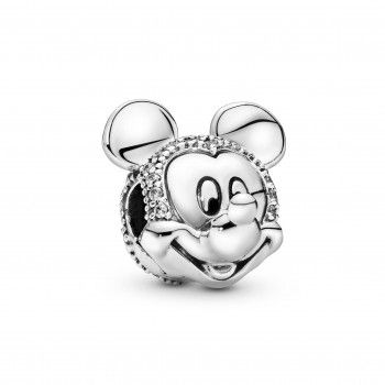Pandora® Disney x Pandora 'Disney Mickey Mouse & Minnie Mouse' Women's Sterling Silver Charm - Silver 797495CZ