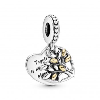 Pandora® 'Family Tree' Women's Sterling Silver Charm - Silver/Gold 799161C00