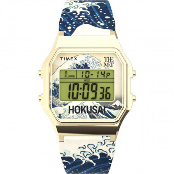 Timex® Digital 'The Met X Hokusai' Unisex's Watch TW2W25200