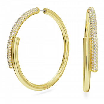 Swarovski® 'Dextera' Women's Gold Plated Metal Hoop Earrings - Gold 5671808