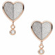 Fossil Jewellery® 'Flutter Hearts' Women's Stainless Steel Stud Earrings - Rosegold JF03646791