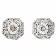 'Amelina' Women's Whitegold 18C Stud Earrings - Silver OD-5031