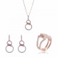 Orphelia® 'Aavia' Women's Sterling Silver Set: Necklace + Earrings + Ring - Rose SET-7422