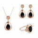 Orphelia® 'Alda' Women's Sterling Silver Set: Necklace + Earrings + Ring - Rose SET-7470
