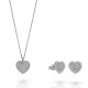 Orphelia® 'Elite' Women's Sterling Silver Set: Necklace + Earrings - Silver SET-7566