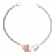 Women's Sterling Silver Bracelet - Silver/Rose ZA-7104