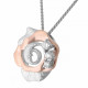 Orphelia® 'Ivory' Women's Sterling Silver Chain with Pendant - Silver/Rose ZH-7091/1
