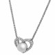 'Alberte' Women's Sterling Silver Chain with Pendant - Silver/Rose ZH-7233
