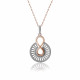 'Frida' Women's Sterling Silver Chain with Pendant - Silver/Rose ZH-7437