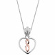 Orphelia® 'Delilah' Women's Sterling Silver Chain with Pendant - Silver/Rose ZH-7475