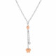 Orphelia® 'Lorelei' Women's Sterling Silver Chain with Pendant - Silver/Rose ZK-7386