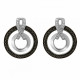 'Azalea' Women's Sterling Silver Stud Earrings - Silver/Black ZO-7095/2