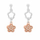 Orphelia® 'Nixie' Women's Sterling Silver Drop Earrings - Silver/Rose ZO-7377