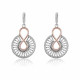 'Frida' Women's Sterling Silver Drop Earrings - Silver/Rose ZO-7437