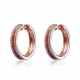 Orphelia® 'Pascaline' Women's Sterling Silver Hoop Earrings - Rose ZO-7448