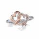 Orphelia® Women's Sterling Silver Ring - Silver/Rose ZR-7250