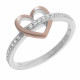 Orphelia® Women's Sterling Silver Ring - Silver/Rose ZR-7286