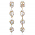 Gena.paris® 'Gabriella' Women's Sterling Silver Drop Earrings - Gold GBO1503-Y