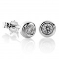 'Alexandria' Women's Whitegold 18C Stud Earrings - Silver OD-5295