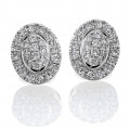 'Kamilla' Women's Whitegold 18C Stud Earrings - Silver OD-5320