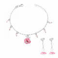 Orphelia® 'Cute' Child's Sterling Silver Set: Bracelet + Earrings - Silver SET-7133