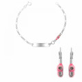 Orphelia® 'Megane' Child's Sterling Silver Set: Bracelet + Earrings - Silver SET-7136