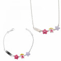 Orphelia® 'Dahlia' Child's Sterling Silver Set: Bracelet + Necklace - Silver SET-7147