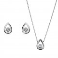 Orphelia® 'Ellie' Women's Sterling Silver Set: Necklace + Earrings - Silver SET-7485
