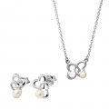 Orphelia® 'Lili' Women's Sterling Silver Set: Chain-Pendant + Earrings - Silver SET-7513
