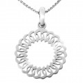 'Amada' Women's Sterling Silver Chain with Pendant - Silver ZH-7075